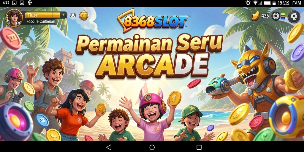 Screenshot permainan <strong>8368SLOT</strong> menampilkan aksi Arcade yang mendebarkan dan seru.