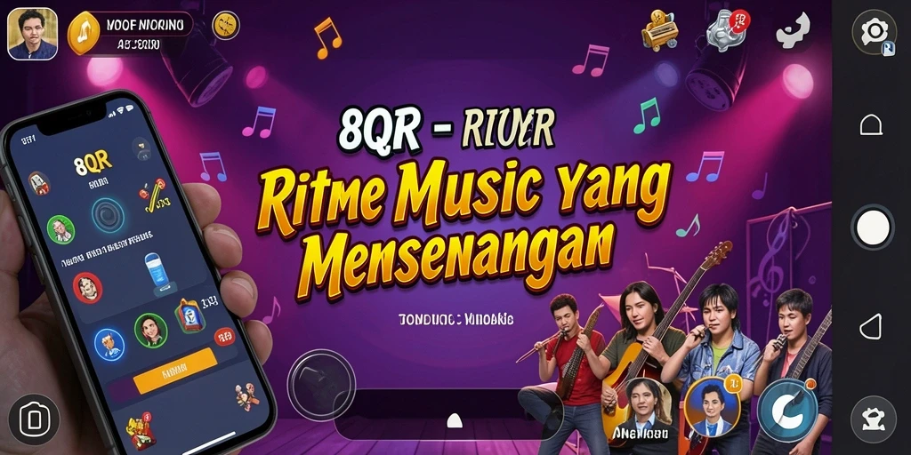 Screenshot gameplay 8QR dengan alunan musik yang seru.