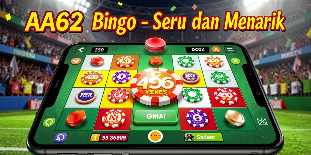 Tampilan gameplay menarik di AA62 dengan kartu Bingo yang berwarna-warni.