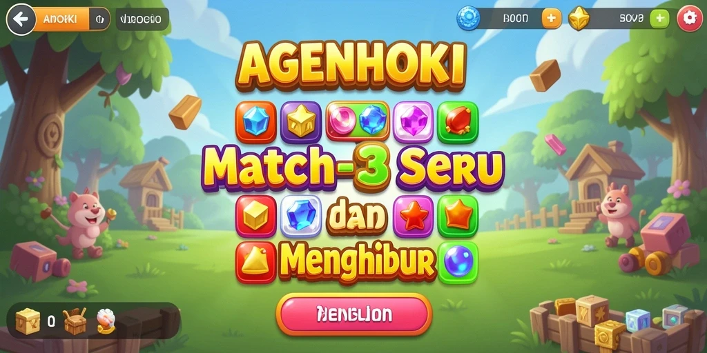 Tampilan gameplay AGENHOKI yang penuh warna dan menarik.