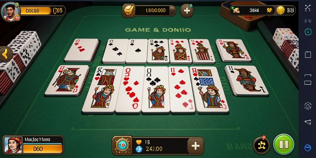 Screenshot gameplay D06 menampilkan keseruan bermain Domino dengan teman.