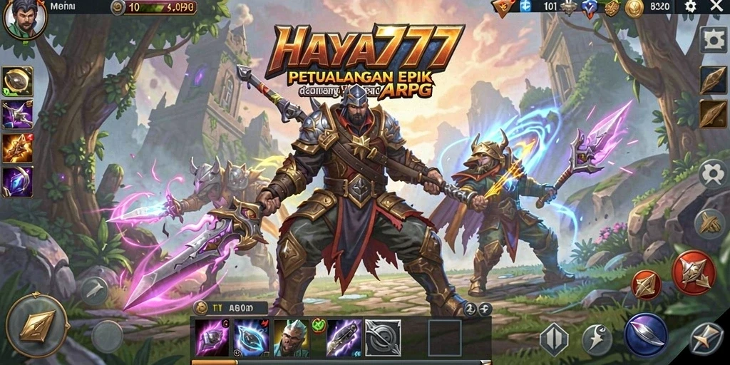 Tangkapan layar HAYA777 yang menunjukkan aksi pertempuran epik dalam game ARPG.