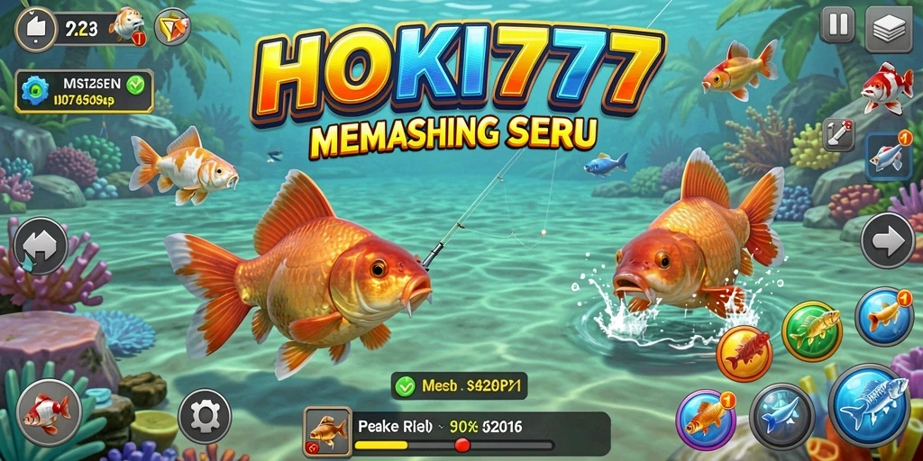 Tampilan utama gameplay HOKI777 dengan berbagai ikan yang menarik.