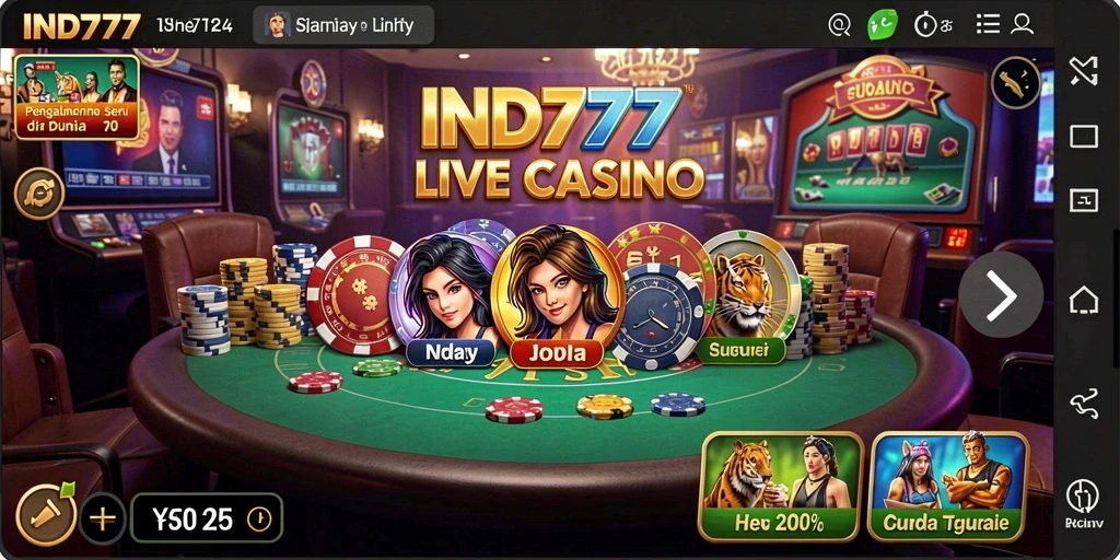 Tampilan gameplay seru dalam aplikasi Live Casino IND777.