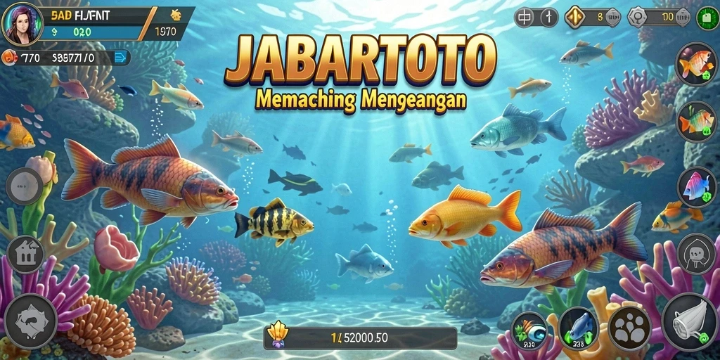 Screenshot gameplay JABARTOTO menampilkan aksi memancing yang seru.