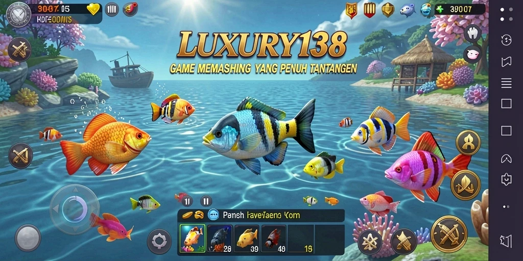 Screenshot gameplay LUXURY138 menampilkan aksi memancing yang seru.