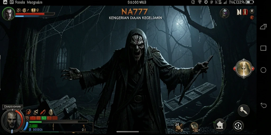 Gameplay menegangkan NA777 dengan suasana horor yang mencekam.