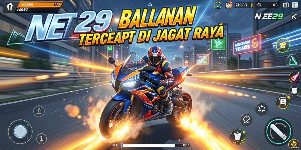 Gameplay NET29 menampilkan aksi balap motor yang mendebarkan.