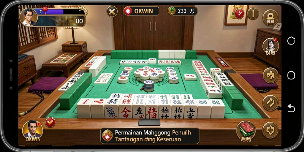 Screenshot gameplay <strong>OKWIN</strong> menampilkan aksi menarik dalam permainan Mahjong.