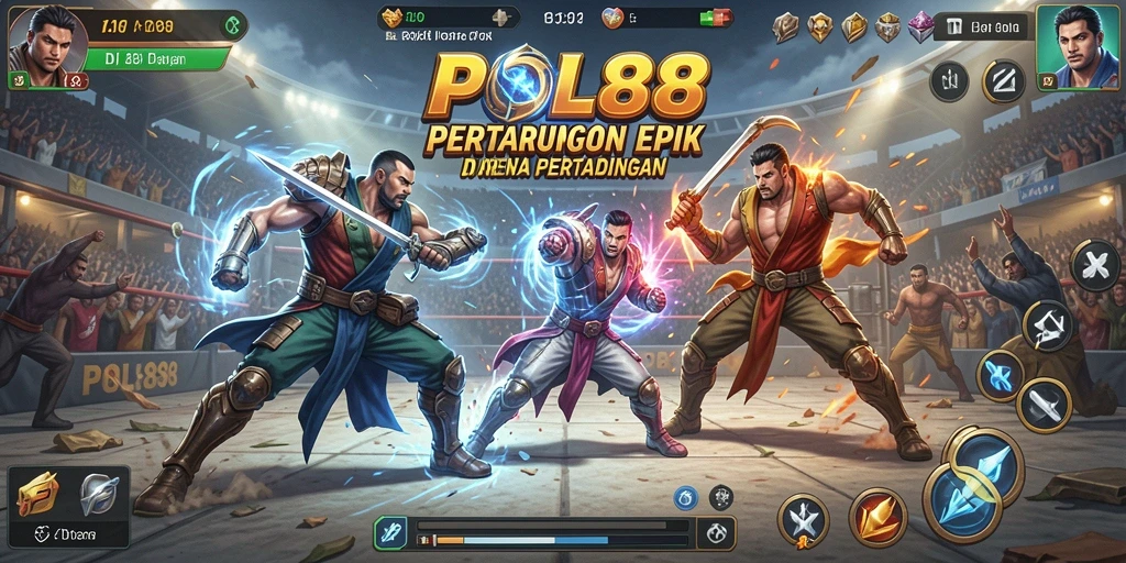 Tampilan gameplay POL88 dengan pertarungan seru dan karakter yang menakjubkan.