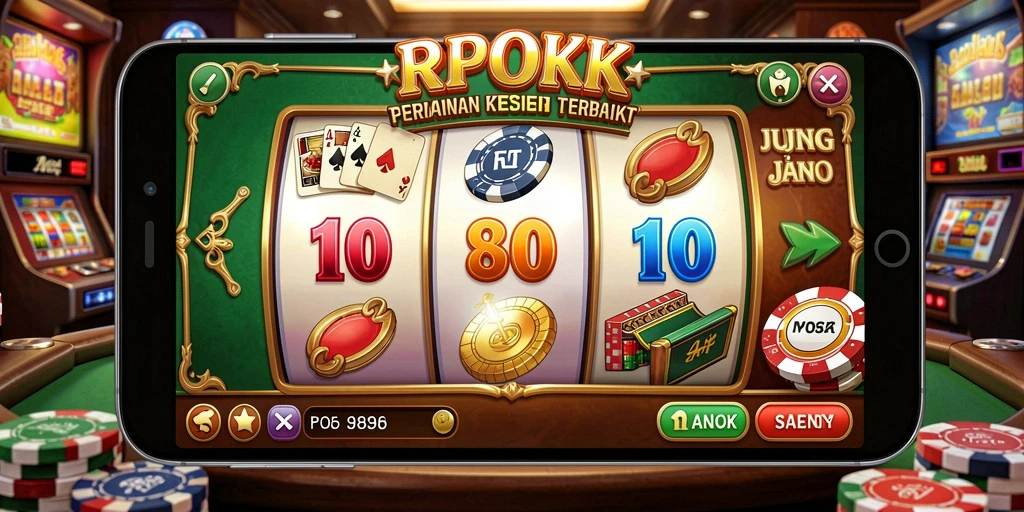 Tampilan mendebarkan dari gameplay RPOK dalam taruhan Kasino.