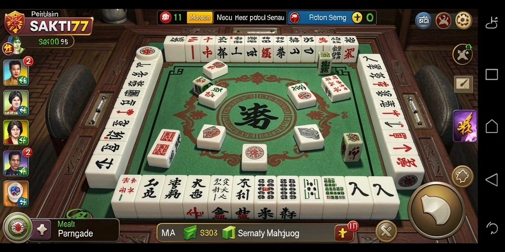 Tampilan gameplay menarik dari SAKTI77 yang menampilkan Mahjong.