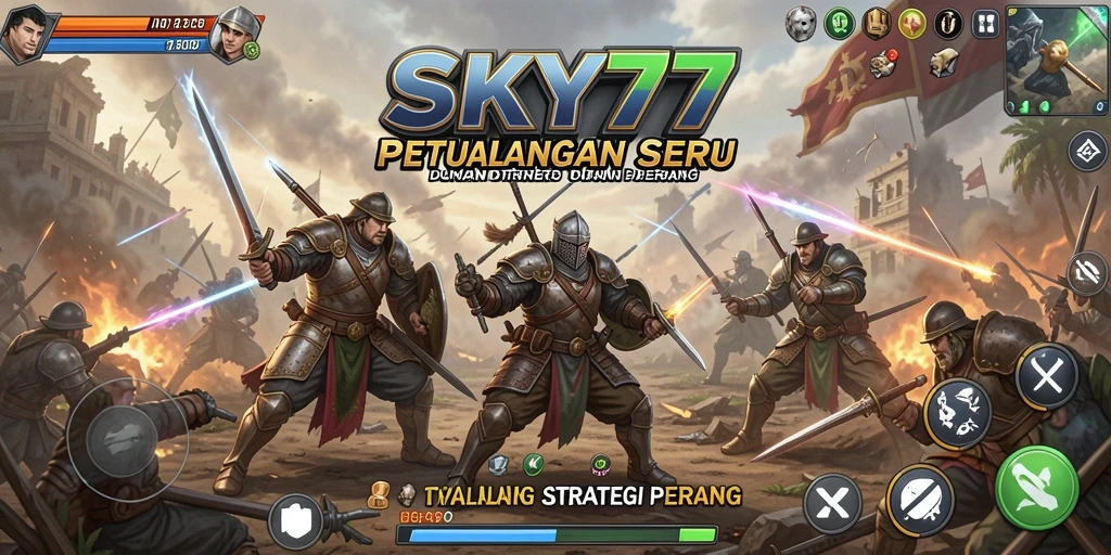 Gambaran visual dari pertempuran strategis dalam SKY77.
