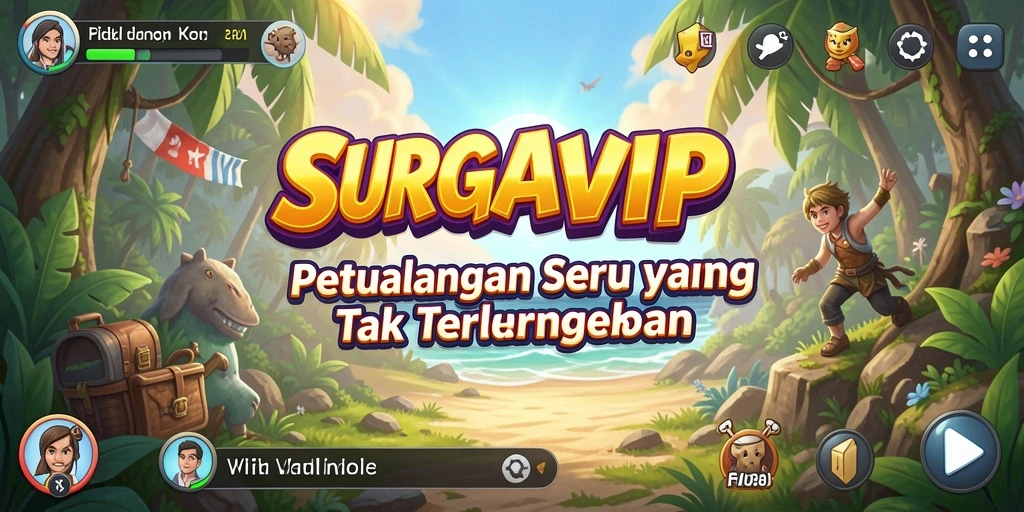 Screenshot gameplay SURGAVIP yang menunjukkan petualangan mendebarkan.