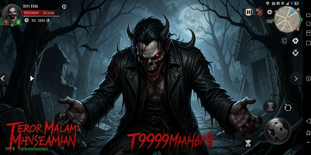 Screenshot dari gameplay T9999 yang menunjukkan suasana horor yang mendalam.