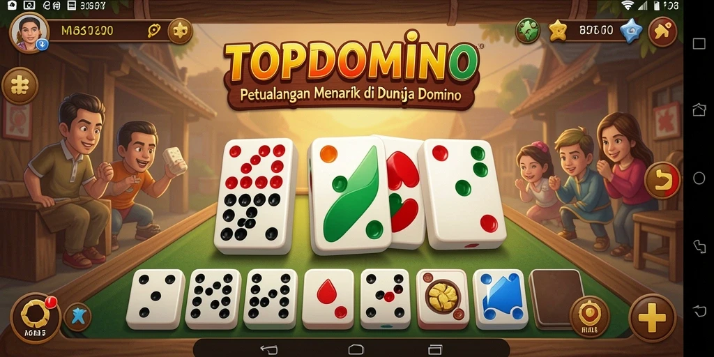 Tampilan gameplay TOPDOMINO yang seru dan penuh aksi.