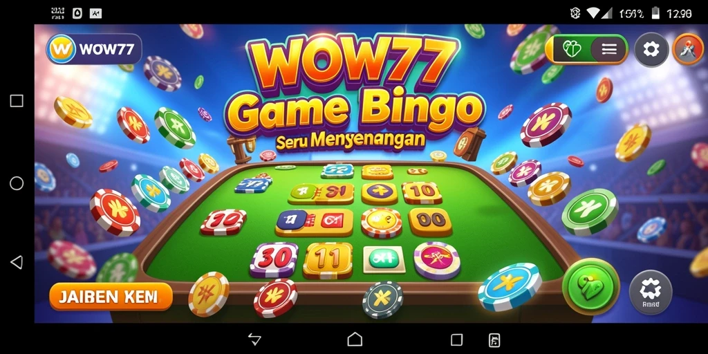 Screenshot gameplay WOW77 menampilkan keseruan bermain Bingo secara interaktif.