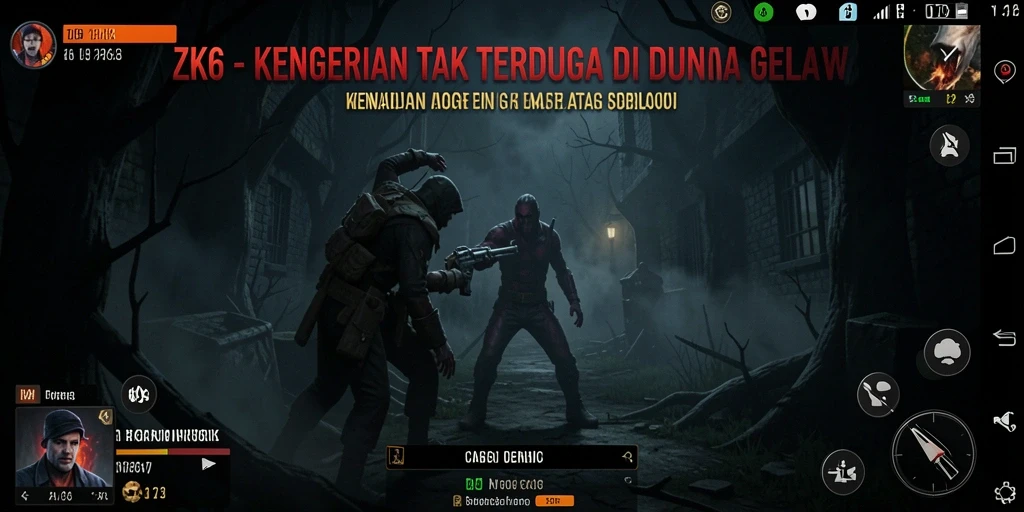 Tampilan gameplay ZK6 menampilkan suasana mencekam dengan efek visual yang menakutkan.